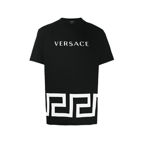 Versace Camiseta com estampa de logo preta